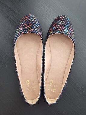 Mix No. 6 Multicolor Patterned Ballet Flats on Black